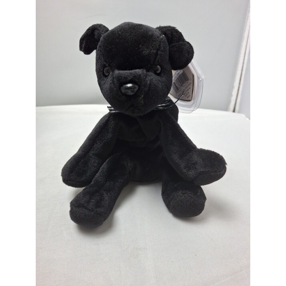 TY Beanie Baby -LUKE The Black Dog- Retired Original Plush with Tags 1998